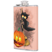 Flasques Chat effrayé par Citrouille Fun Halloween caractèr (Gauche)