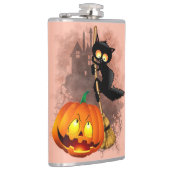 Flasques Chat effrayé par Citrouille Fun Halloween caractèr (Droite)