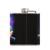 Flasques Chat équitation dinosaure licorne dans l'espace (Dos)