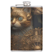 Flasques Chat gothique en or Steampunk (Devant)