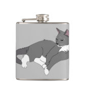 Flasques Chat gris et blanc Tuxedo (Devant)