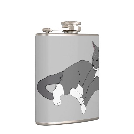 Flasques Chat gris et blanc Tuxedo (Droite)