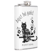 Flasques Chat noir avec fleurs et expression portugaise (Droite)