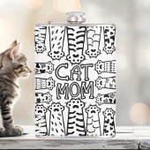 Flasques Chat noir et blanc - Design Empreinte de patte