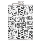 Flasques Chat noir et blanc - Design Empreinte de patte (Devant)