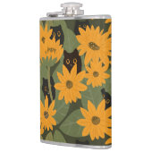 Flasques Chat noir sans joint et Motif de tournesol (Gauche)