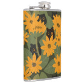 Flasques Chat noir sans joint et Motif de tournesol (Droite)