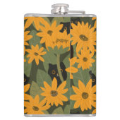 Flasques Chat noir sans joint et Motif de tournesol (Dos)