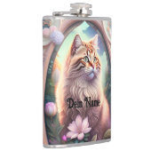 Flasques Chat romantique avec des fleurs (Droite)