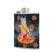 Flasques Chat sur une pizza mangeant de la glace lolly (Gauche)