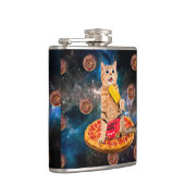 Flasques Chat sur une pizza mangeant de la glace lolly (Droite)