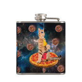 Flasques Chat sur une pizza mangeant de la glace lolly (Dos)