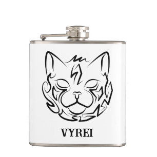Flasques Chat tribal noir et blanc