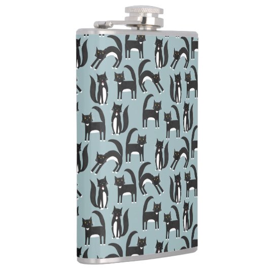 Flasques Chat Tuxedo noir et blanc (Droite)