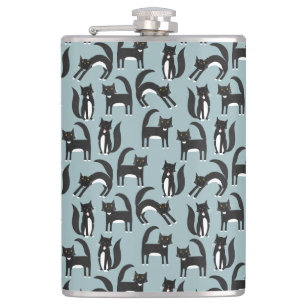 Flasques Chat Tuxedo noir et blanc