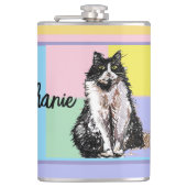 Flasques Chat Tuxedo Pastel Chats Femme Pastel Couleurs (Devant)