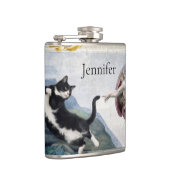 Flasques Chat Tuxedo touchant la patte divine               (Droite)