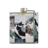 Flasques Chat Tuxedo touchant la patte divine               (Dos)