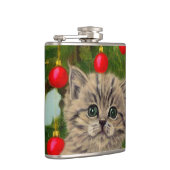 Flasques Chat vintage et sapin de Noël (Droite)