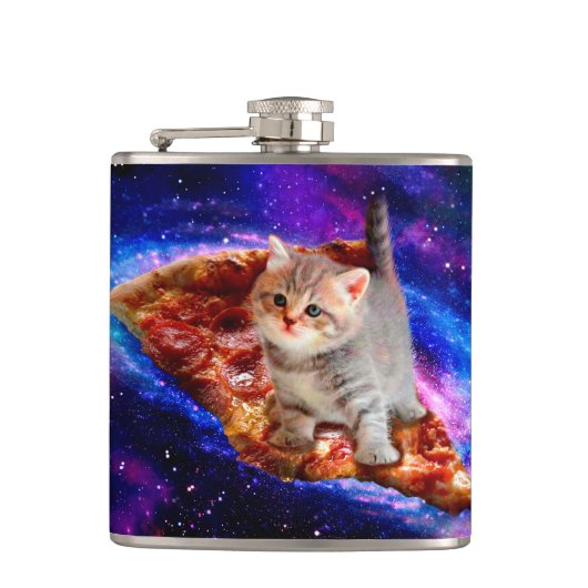 Flasques Chats dans la pizza spatiale (Devant)
