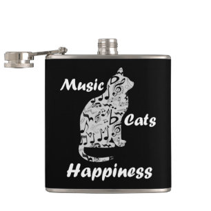 Flasques Chats de musique Bonheur - Citation d'amoureux de