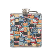 Flasques Chats en Écharpes d'hiver et Motif Casquette (Dos)