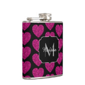 Flasques Chaud coeur rose faux pétille motif Monogramme (Droite)
