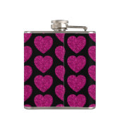 Flasques Chaud coeur rose faux pétille motif Monogramme (Dos)