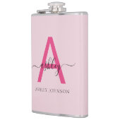 Flasques Chaud rose monogramme Fille de Bachelorette Fête (Gauche)