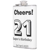 Flasques Cheers 21 birthday bold letter name boy man gifts  (Gauche)