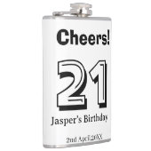 Flasques Cheers 21 birthday bold letter name boy man gifts  (Droite)