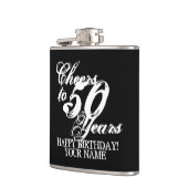 Flasques Cheers à 50 ans sur mesure 50e anniversaire cadeau (Gauche)