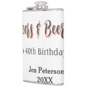 Flasques Cheers & beers to 40th birthday gray name year sin (Gauche)