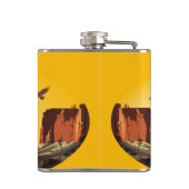 Flasques Chef amérindien sur paysage sauvage coucher de sol (Dos)