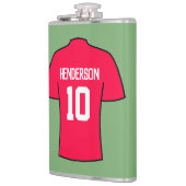 Flasques Chemise de football rouge avec nom et numéro (Gauche)