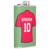 Flasques Chemise de football rouge avec nom et numéro (Droite)