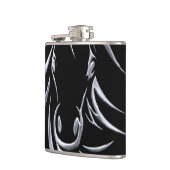 Flasques Cheval argenté tête sur noir (Gauche)