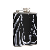 Flasques Cheval argenté tête sur noir (Droite)