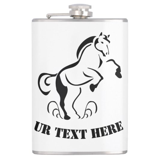 Flasques Cheval noir tenché Élevant avec des percées de pou (Devant)