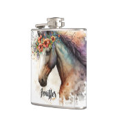 Flasques Cheval visage avec couronne de fleurs (Gauche)