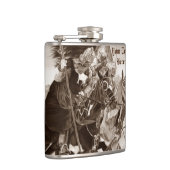 Flasques chevaliers médiévaux joutant sur l'art de chevaux (Droite)