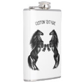 Flasques Chevaux sauvages noirs droits - Ajouter votre text (Droite)