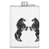 Flasques Chevaux sauvages noirs droits - Ajouter votre text (Dos)