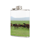 Flasques Chevaux sur le pâturage - Photographie du paysage (Gauche)