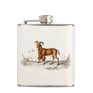 Flasques Chèvre barbue vintage dessinant de rétros chèvr