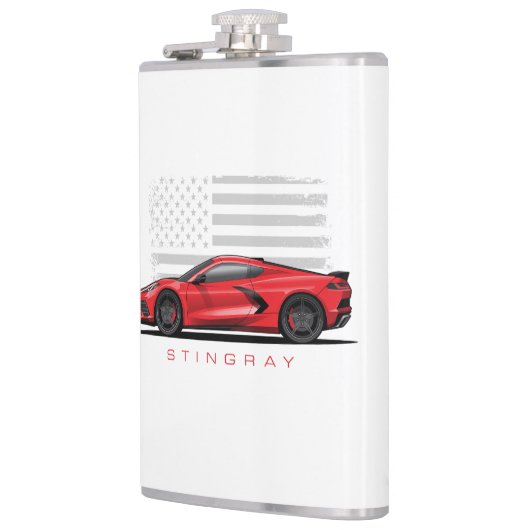 Flasques Chevy Corvette C8 Black Illustration (Gauche)