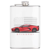 Flasques Chevy Corvette C8 Black Illustration (Devant)