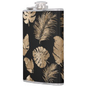 Flasques Chic Black Gold Tropical Feuilles (Gauche)