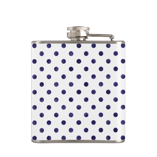 Flasques Chic bleu et blanc motif monogramme (Dos)