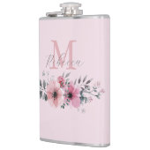 Flasques Chic botanique rose blush aquarelle floral  (Gauche)